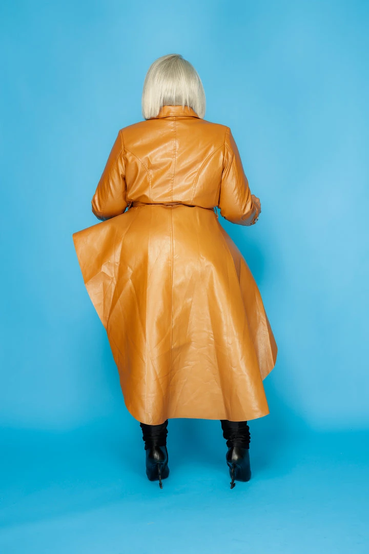 Curvaceous Boutique NEW Cognac Leather Peplum Jacket 5 Curvaceous Boutique NEW Cognac Leather Peplum Jacket