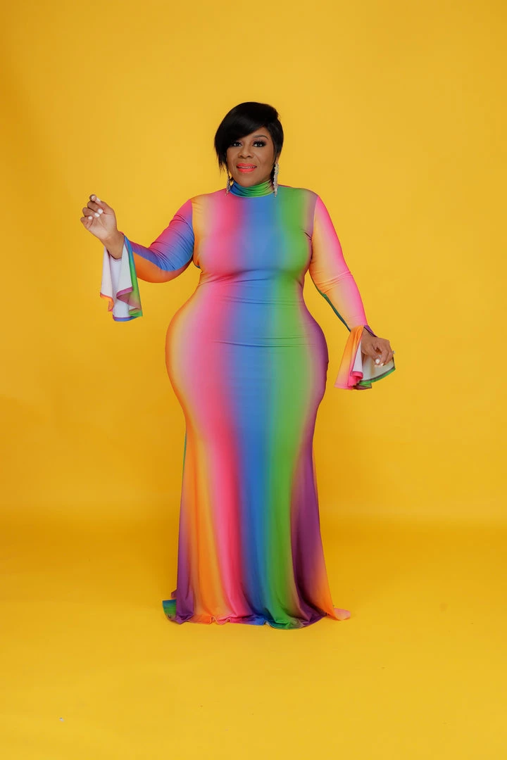 Curvaceous Boutique Sherbet Flavor Mermaid Dress NEW 4 Curvaceous Boutique Sherbet Flavor Mermaid Dress NEW