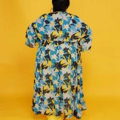 Curvaceous Boutique Yellow Shirred Maxi Dress