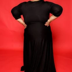 Curvaceous Boutique MAXI DRESSES Extended Size Black Gabby Maxi Dress