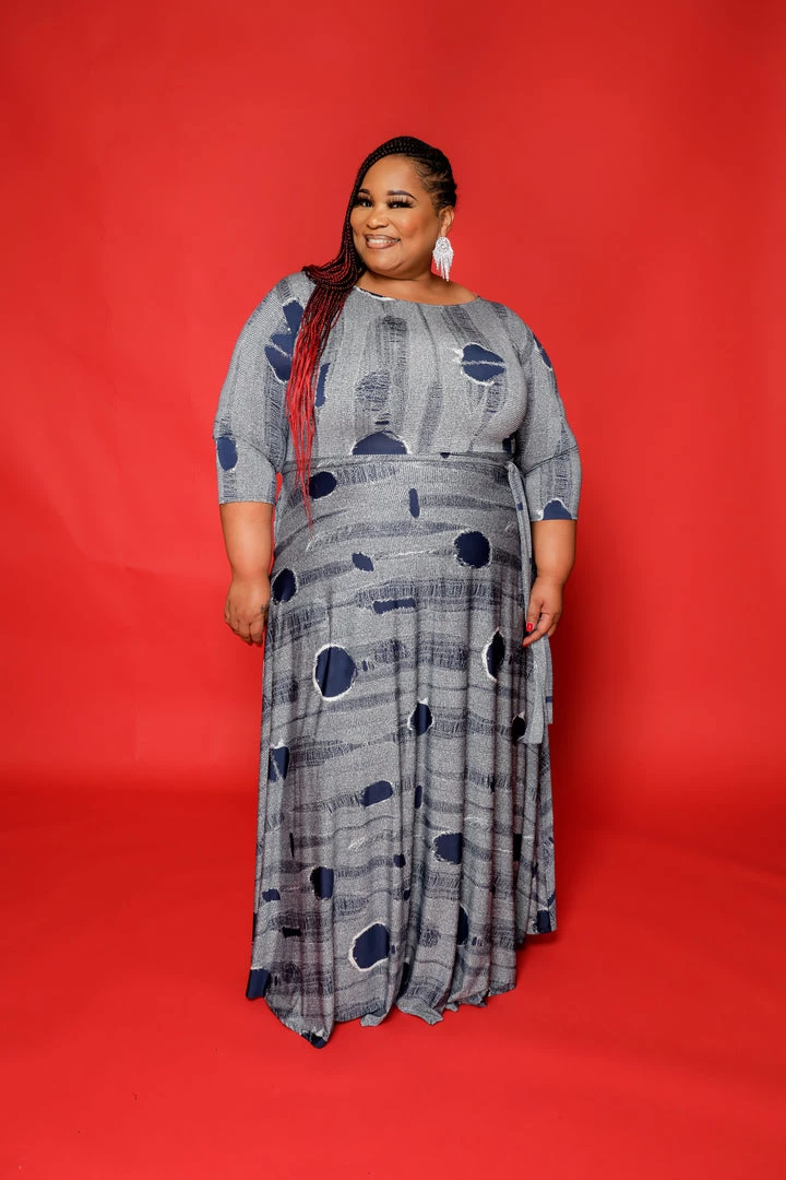 Curvaceous Boutique DRESSES Extended Size Navy Circle Gabby Dress 3 Curvaceous Boutique DRESSES Extended Size Navy Circle Gabby Dress