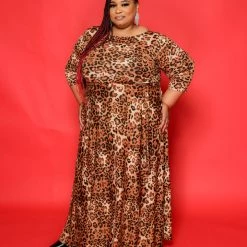 Curvaceous Boutique DRESSES Extended Size Animal Print Gabby Dress