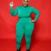 Curvaceous Boutique SALE Kelly Green Lonnie Catsuit