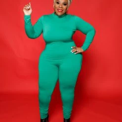 Curvaceous Boutique SALE Kelly Green Lonnie Catsuit