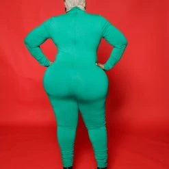 Curvaceous Boutique SALE Kelly Green Lonnie Catsuit 8 Curvaceous Boutique SALE Kelly Green Lonnie Catsuit