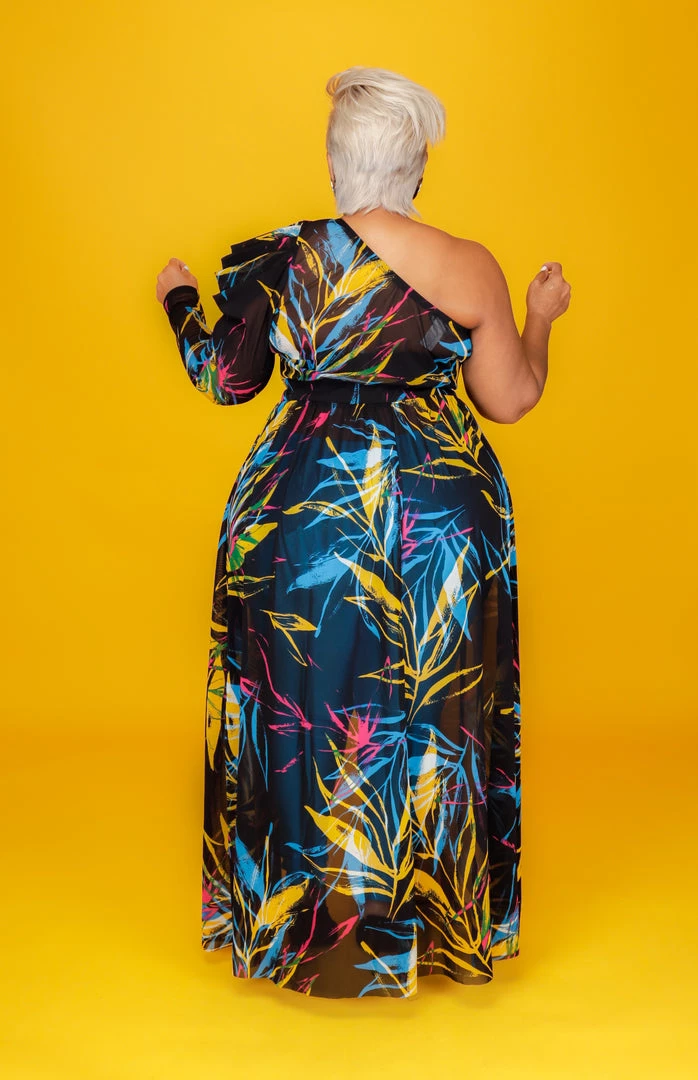 Curvaceous Boutique Turquoise Print One Sleeve Top NEW 5 Curvaceous Boutique Turquoise Print One Sleeve Top NEW