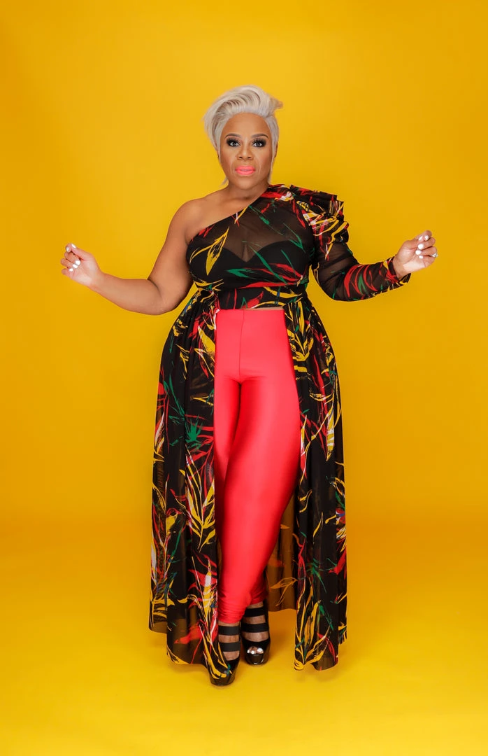 Curvaceous Boutique NEW Red Print One Sleeve Sheer Top 3 Curvaceous Boutique NEW Red Print One Sleeve Sheer Top