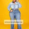 Curvaceous Boutique Medium Duo Tone Flare Jeans
