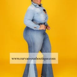 Curvaceous Boutique Medium Duo Tone Flare Jeans 9 Curvaceous Boutique Medium Duo Tone Flare Jeans