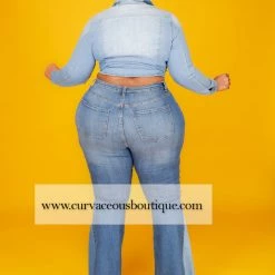 Curvaceous Boutique Medium Duo Tone Flare Jeans 10 Curvaceous Boutique Medium Duo Tone Flare Jeans