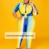 Curvaceous Boutique Blue & Yellow Stripe Legging Set SETS 2 Curvaceous Boutique Blue & Yellow Stripe Legging Set SETS