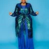 Curvaceous Boutique Blue Seqiun Fringe Duster 2 Curvaceous Boutique Blue Seqiun Fringe Duster