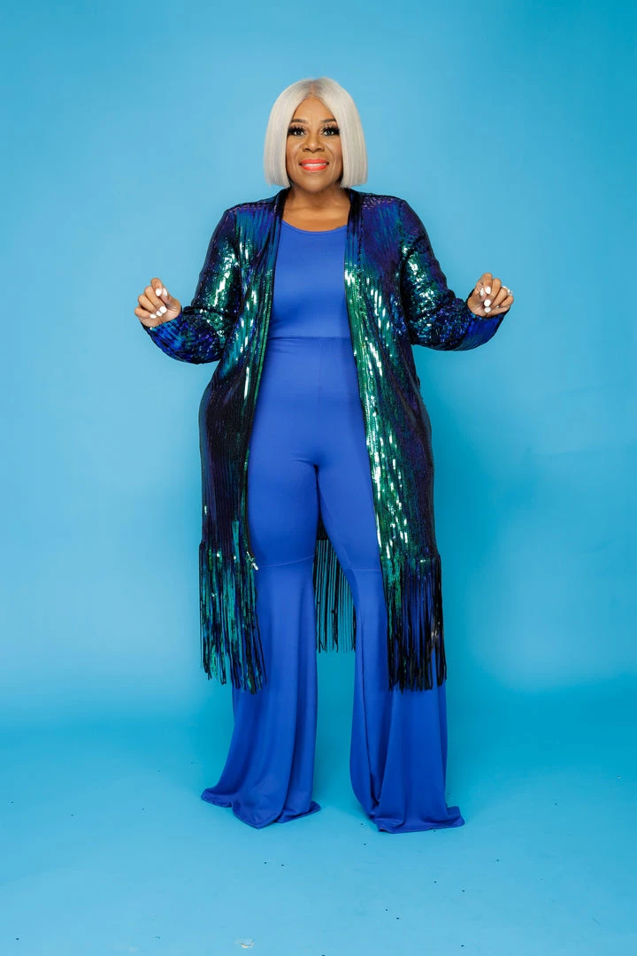 Curvaceous Boutique Blue Seqiun Fringe Duster 5 Curvaceous Boutique Blue Seqiun Fringe Duster