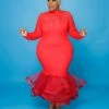 Curvaceous Boutique NEW Red Voluptuous Lace Dress