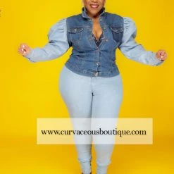 Curvaceous Boutique Light Blue Basic Hi Waist Jeans