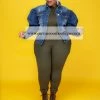 Curvaceous Boutique BLAZERS/VESTS/JACKETS Blue Puff Sleeve Denim Jacket