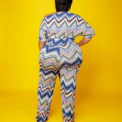 Curvaceous Boutique Zig-Zag Dolly Off Shoulder Jumpsuit JUMPSUITS