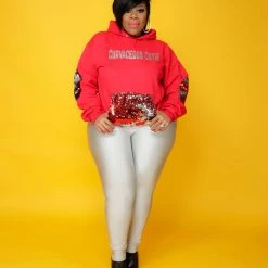 Curvaceous Boutique Red Sequin CC Sweatshirt