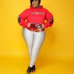 Curvaceous Boutique Red Sequin CC Sweatshirt