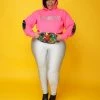 Curvaceous Boutique TOPS Pink Sequin CC Sweatshirt