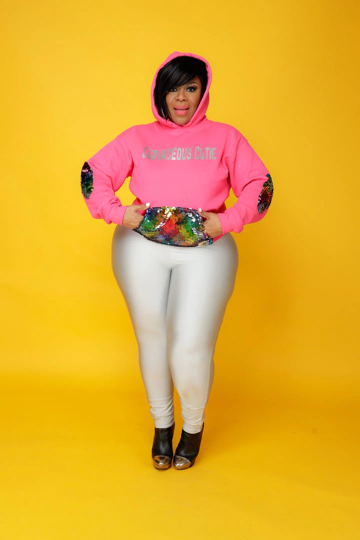 Curvaceous Boutique TOPS Pink Sequin CC Sweatshirt 3 Curvaceous Boutique TOPS Pink Sequin CC Sweatshirt