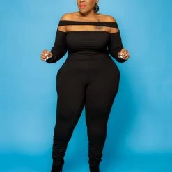 Curvaceous Boutique JUMPSUITS Black Cut Above Catsuit