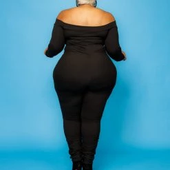 Curvaceous Boutique JUMPSUITS Black Cut Above Catsuit