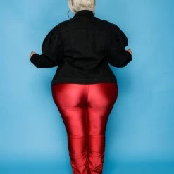 Curvaceous Boutique NEW Red Ruched Zipper Pants 5 Curvaceous Boutique NEW Red Ruched Zipper Pants