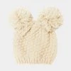 Curvaceous Boutique NEW Beige Double Pom Pom Beanie Hat