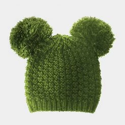Curvaceous Boutique NEW Green Double Pom Pom Beanie