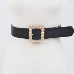 Curvaceous Boutique NEW Clear Limestone Square Belt