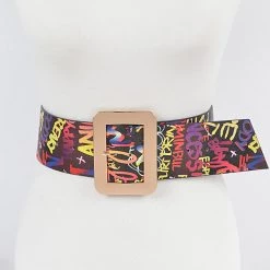 Curvaceous Boutique Red Graffiti Plus Size Waist Belt NEW