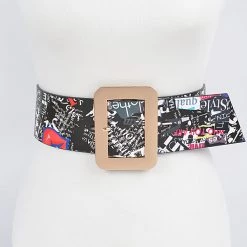 Curvaceous Boutique NEW Multi Letter Print Wide Plus Size Belt