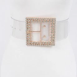 Curvaceous Boutique NEW Rhinestone Buckle Clear Plus Size Belt
