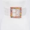 Curvaceous Boutique Multi Rhinestone Buckle Clear Plus Size Belt NEW