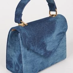 Curvaceous Boutique Dark Blue Washed Denim Bag NEW
