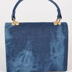 Curvaceous Boutique Dark Blue Washed Denim Bag NEW
