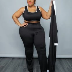 Curvaceous Boutique Black Farrah Pant Set SETS