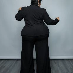 Curvaceous Boutique Black Shimmer Pant Suit SETS