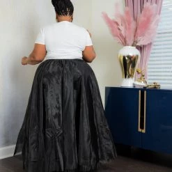 Curvaceous Boutique Black Tulle Maxi Skirt NEW
