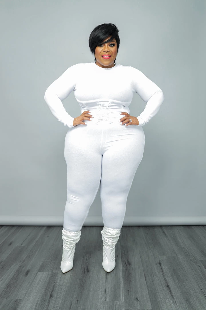 Curvaceous Boutique White Rib Corset Catsuit 3 Curvaceous Boutique White Rib Corset Catsuit