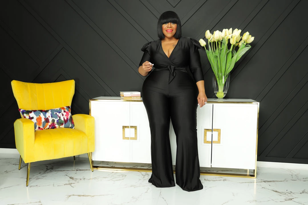 Curvaceous Boutique Black Tori Flare Jumpsuit JUMPSUITS 4 Curvaceous Boutique Black Tori Flare Jumpsuit JUMPSUITS