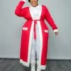 Curvaceous Boutique DUSTERS/KIMONOS Red/White Long Knit Cardigan 2 Curvaceous Boutique DUSTERS/KIMONOS Red/White Long Knit Cardigan