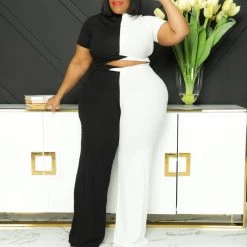 Curvaceous Boutique Split Decision Pant Set NEW