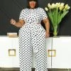 Curvaceous Boutique SETS White Polka Dot Tied Up Set