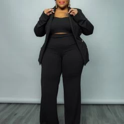 Curvaceous Boutique SETS Black Be Suited Set