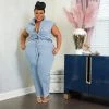 Curvaceous Boutique NEW Stevie Sleeveless Denim Jumpsuit