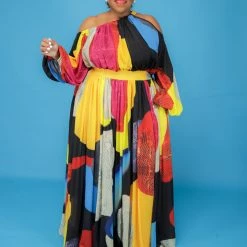 Curvaceous Boutique Collen Colorful Maxi Dress