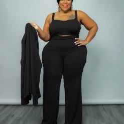Curvaceous Boutique SETS Black Be Suited Set