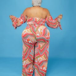 Curvaceous Boutique Gia Print Off Shoulder Set SETS